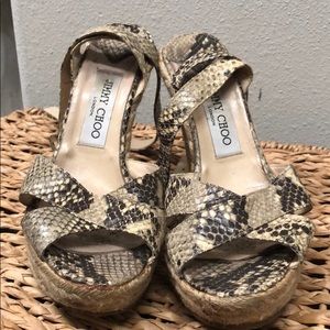 Jimmy Choo snake espadrille wedges